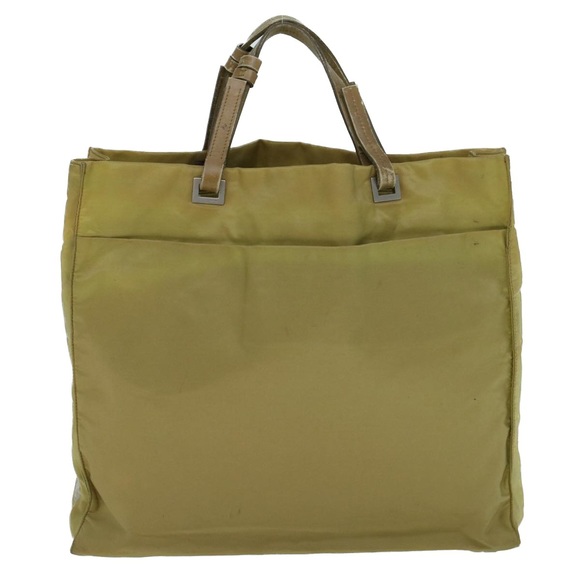 PRADA Tote Bag Nylon Leather Khaki Auth bs8917 - Picture 13 of 16